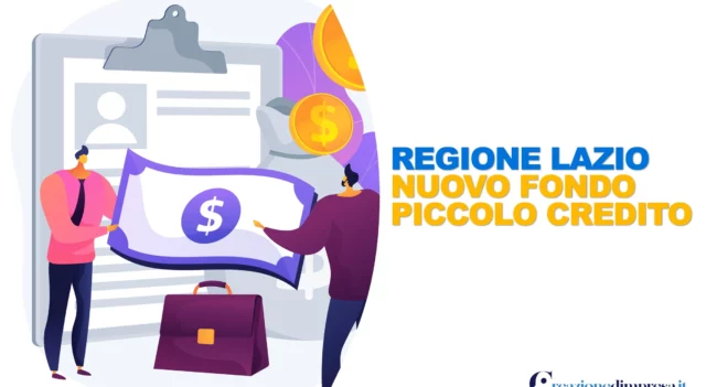 COPERTINA REGIONE LAZIO NUOVO FONDO PICCOLO CREDITO